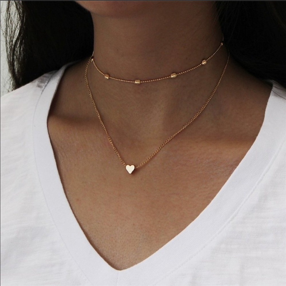 Dainty Double Layer Heart Necklace ✨ - Picture 4 of 6